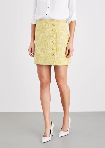 Phase Eight Demelza Tweed Skirts Yellow USA | 0571628-VO